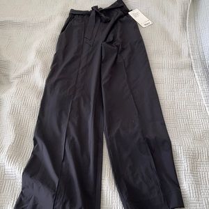 High waisted Dress pants with elastic waist band & sash